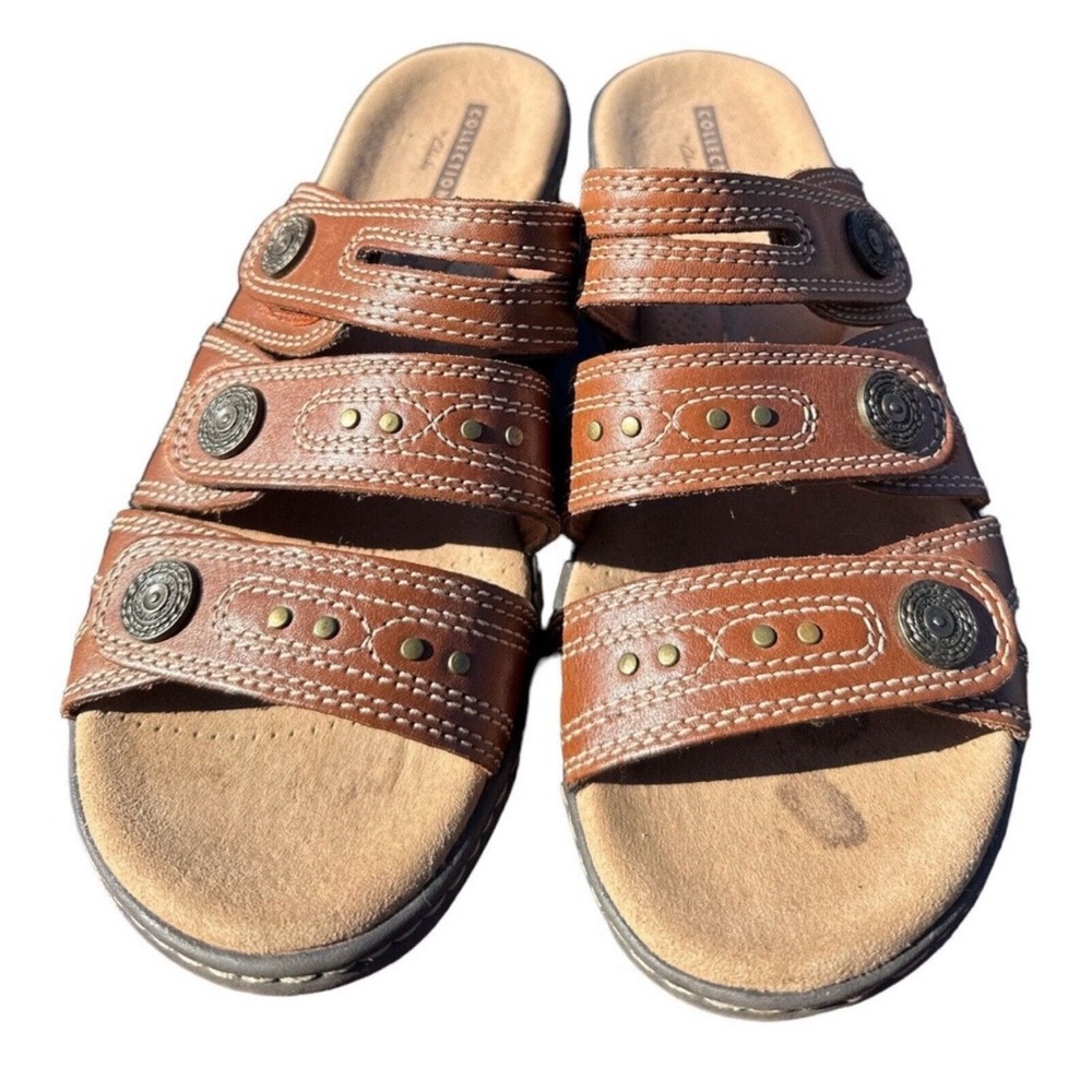 Women’s CLARKS Leisa Lakia Brown Leather Sandals Shoes - Picture 4 of 5